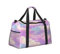 Mexpekil Grand sac de sport à main imperméable pliable pour voyage, sport, gym, danse, Nuages étoile rose galaxie, Taille unique