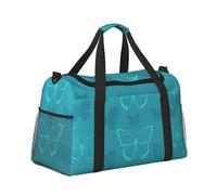 Mexpekil Grand sac de sport à main imperméable pliable pour voyage, sport, gym, danse, Papillon turquoise, Taille unique