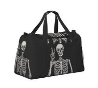 Mexpekil Grand sac de sport à main imperméable pliable pour voyage, sport, gym, danse, Pose squelette, Taille unique