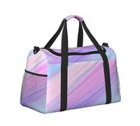 Mexpekil Grand sac de sport à main imperméable pliable pour voyage, sport, gym, danse, Rayures bleu rose, Taille unique