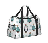 Mexpekil Grand sac de sport à main imperméable pliable pour voyage, sport, gym, danse, Sapin de Noël pingouin, Taille unique