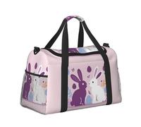 Mexpekil Grand sac de sport à main imperméable pliable pour voyage, sport, gym, danse, Œufs de Pâques Deux lapins, Taille unique