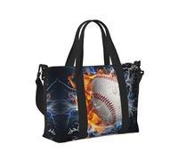 Mexpekil Grand sac de voyage imperméable pour le sport, la gym, le week-end, pour homme et femme, Baseball Fire Water, Taille unique