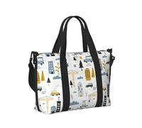 Mexpekil Grand sac de voyage imperméable pour le sport, la gym, le week-end, pour homme et femme, Construction de ville d'ingénierie, Taille unique