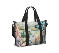 Mexpekil Grand sac de voyage imperméable pour le sport, la gym, le week-end, pour homme et femme, Fleur de rivière pittoresque, Taille unique
