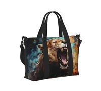 Mexpekil Grand sac de voyage imperméable pour le sport, la gym, le week-end, pour homme et femme, Lion en colère, Taille unique