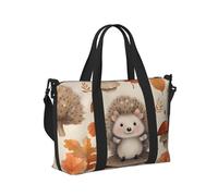 Mexpekil Grand sac de voyage imperméable pour le sport, la gym, le week-end, pour homme et femme, sac de transport pliable, Mignon champignon de la forêt hérisson, Taille unique