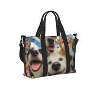 Mexpekil Grand sac de voyage imperméable pour le sport, la gym, le week-end, pour homme et femme, sac de transport pliable, Happy Dogs Cats, Taille unique