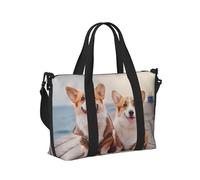 Mexpekil Grand sac de voyage imperméable pour le sport, la gym, le week-end, pour homme et femme, sac de transport pliable, Deux adorables chiens Corgi, Taille unique
