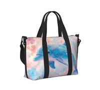 Mexpekil Grand sac de voyage imperméable pour le sport, la gym, le week-end, pour homme et femme, sac de transport pliable, Fleurs scintillantes dauphin, Taille unique