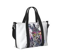 Mexpekil Grand sac de voyage imperméable pour le sport, la gym, le week-end, pour homme et femme, Splash Zebra, Taille unique