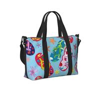 Mexpekil Grand sac de voyage imperméable pour le sport, la gym, le week-end, pour homme et femme, Tongs colorées en forme d'étoile de mer, Taille unique
