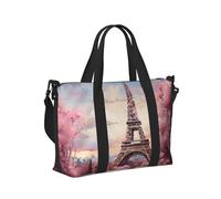 Mexpekil Grand sac de voyage imperméable pour le sport, la gym, le week-end, pour homme et femme, Tour Eiffel Rose, Taille unique