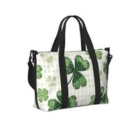 Mexpekil Grand sac de voyage imperméable pour le sport, la gym, le week-end, pour homme et femme, Trèfle à carreaux vert, Taille unique