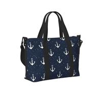 Mexpekil Grand sac de voyage imperméable pour le sport, le week-end, la nuit pour homme et femme, sac fourre-tout pliable pour vol, Petite ancre, Taille unique