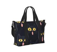 Mexpekil Grand sac de voyage imperméable pour le sport, le week-end, la nuit pour homme et femme, sac fourre-tout pliable pour vol, Yeux de chat jaunes et noirs, Taille unique