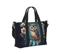 Mexpekil Grand sac de voyage imperméable pour le sport, le week-end, la nuit pour homme et femme, sac fourre-tout pliable pour vol, Attrape-rêves avec chouette, Taille unique