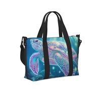 Mexpekil Grand sac de voyage imperméable pour le sport, le week-end, la nuit pour homme et femme, sac fourre-tout pliable pour vol, Tortue de mer lumineuse rose, Taille unique