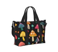 Mexpekil Grand sac de voyage imperméable pour le sport, le week-end, la nuit pour homme et femme, sac fourre-tout pliable pour vol, Champignons Coloful Mignon, Taille unique