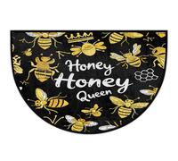 Mexpekil Honey Bee Paillasson en demi-lune pour intérieur et extérieur - Lavable - Absorbant - Attrape la saleté - Demi rond - 61 x 91 cm