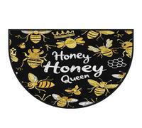 Mexpekil Honey Bee Tapis de porte pour intérieur et extérieur - Demi cercle - Antidérapant - Lavable - Attrape la saleté - 100 x 160 cm