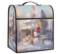 Mexpekil Housse de protection universelle avec poignée supérieure et poches Motif bonhomme de neige et village d'hiver 5 à 8 litres