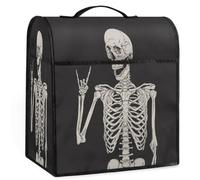 Mexpekil Housse de protection universelle avec tête de mort humaine et squelette de 5 à 8 litres pour appareils de cuisine avec poignée supérieure et poches