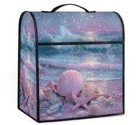 Mexpekil Housse de protection universelle pour appareil de cuisine avec poignée supérieure et poches Motif coquillages roses de plage de 5 à 8 litres