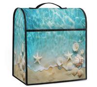 Mexpekil Housse de protection universelle pour appareil de cuisine avec poignée supérieure et poches Motif étoiles de mer et coquillages 5 à 8 litres