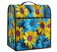 Mexpekil Housse de protection universelle pour mixeur sur pied motif marguerite bleue et jaune de 5 à 8 litres avec poignée supérieure et poches