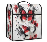 Mexpekil Housse de protection universelle pour mixeur sur pied papillon rouge et noir, 5 à 8 litres, housse anti-poussière avec poignée supérieure et poches