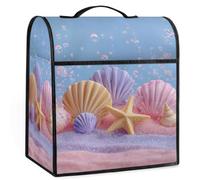 Mexpekil Housse de protection universelle pour mixeur sur socle avec poignée supérieure et poches - Motif coquillages colorés - Rose - 5 à 8 litres