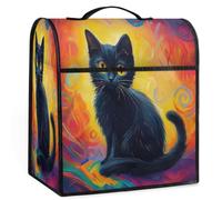 Mexpekil Housse de protection universelle pour peinture à l'huile de chat noir de 5 à 8 litres, housse anti-poussière pour appareils de cuisine avec poignée supérieure et poches