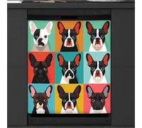 Mexpekil Housse magnétique colorée pour lave-vaisselle Motif bouledogue français 53,3 x 66 cm