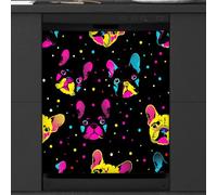 Mexpekil Housse magnétique colorée pour lave-vaisselle Motif bouledogue français à pois 53,3 x 66 cm