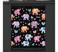 Mexpekil Housse magnétique colorée pour lave-vaisselle Motif éléphant 53,3 x 66 cm