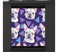 Mexpekil Housse magnétique décorative imperméable pour lave-vaisselle Motif bouledogue français 53,3 x 66 cm