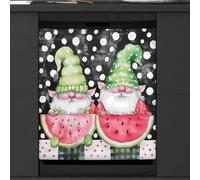 Mexpekil Housse magnétique décorative imperméable pour lave-vaisselle Motif nain de pastèque à pois 53,3 x 66 cm