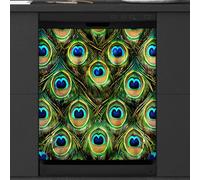 Mexpekil Housse magnétique décorative imperméable pour lave-vaisselle Motif plumes de paon 58,4 x 66 cm