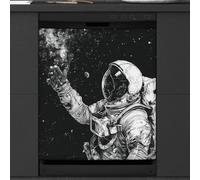 Mexpekil Housse magnétique pour lave-vaisselle, astronaute qui choisit des planètes dans l'espace - Autocollant magnétique pour lave-vaisselle - Décoration artistique