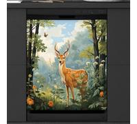 Mexpekil Housse magnétique pour lave-vaisselle, motif animal de dessin animé, impression artistique, 167,6 x 133,6 cm, couverture magnétique pour cuisine et lave-vaisselle