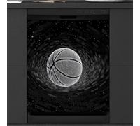 Mexpekil Housse magnétique pour lave-vaisselle, motif ballon de basket - Motif particules de l'univers - Décoration artistique