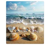 Mexpekil Housse magnétique pour lave-vaisselle Motif coquillages et vagues
