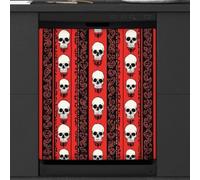 Mexpekil Housse magnétique pour lave-vaisselle Motif crâne rayé