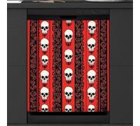 Mexpekil Housse magnétique pour lave-vaisselle Motif crâne rayé