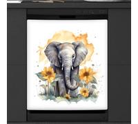 Mexpekil Housse magnétique pour lave-vaisselle Motif éléphant et tournesol 53,3 x 66 cm