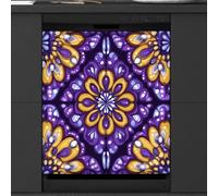 Mexpekil Housse magnétique pour lave-vaisselle Motif fleurs mandalas