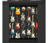Mexpekil Housse magnétique pour lave-vaisselle, motif guitare musicale, 66 x 53 cm, pour cuisine et lave-vaisselle