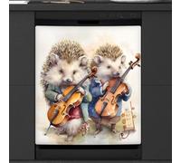 Mexpekil Housse magnétique pour lave-vaisselle, motif hérisson attendant l'amour avec des roses, 66 x 53 cm, pour cuisine et lave-vaisselle