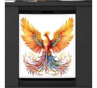 Mexpekil Housse magnétique pour lave-vaisselle, motif phénix feu doré, 66 x 53 cm, pour cuisine et lave-vaisselle